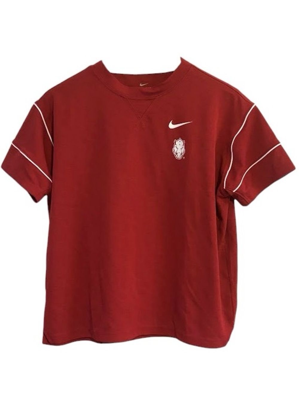 Nike Arkansas Razorbacks DNA Logo Women's Boxy T-Shirt Red White Shirt Size M